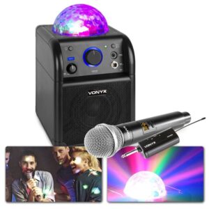 Vonyx SBS50B accu Bluetooth karaoke set met draadloze microfoon en ~ Spinze.nl