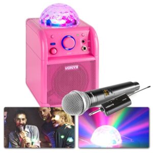 Vonyx SBS50P accu Bluetooth karaoke set met draadloze microfoon en ~ Spinze.nl