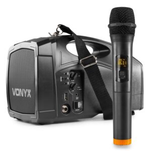 Vonyx ST014 draagbaar PA systeem met draadloze handmicrofoon ~ Spinze.nl