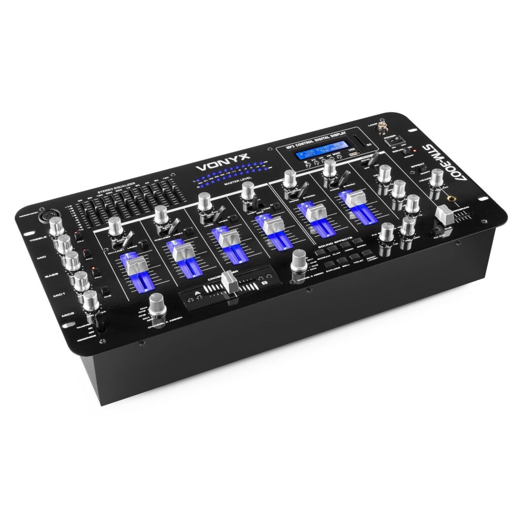 Vonyx STM-3007 19 inch DJ Mixer 6 Kanaals SD/USB/MP3/LED/Bluetooth ~ Spinze.nl