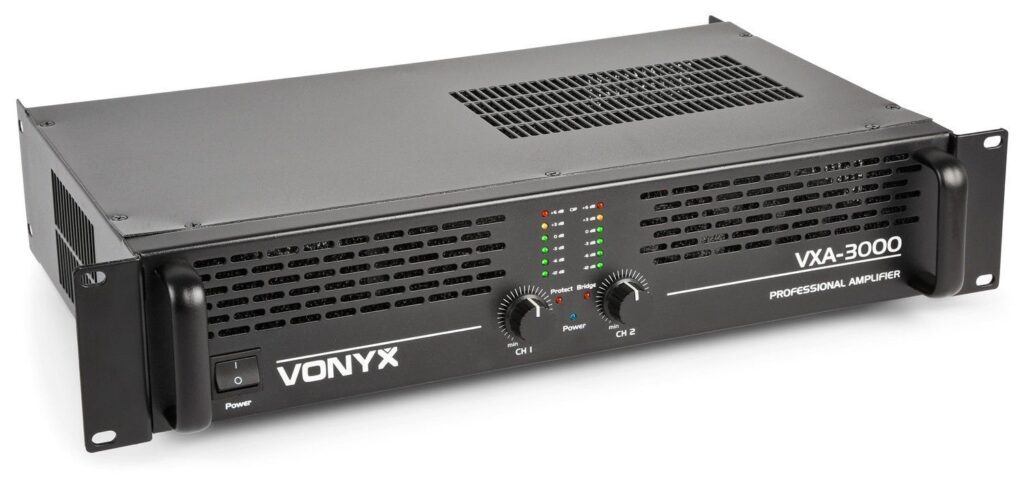 Vonyx VXA-3000 PA versterker 2x 1500W met Brugschakeling ~ Spinze.nl
