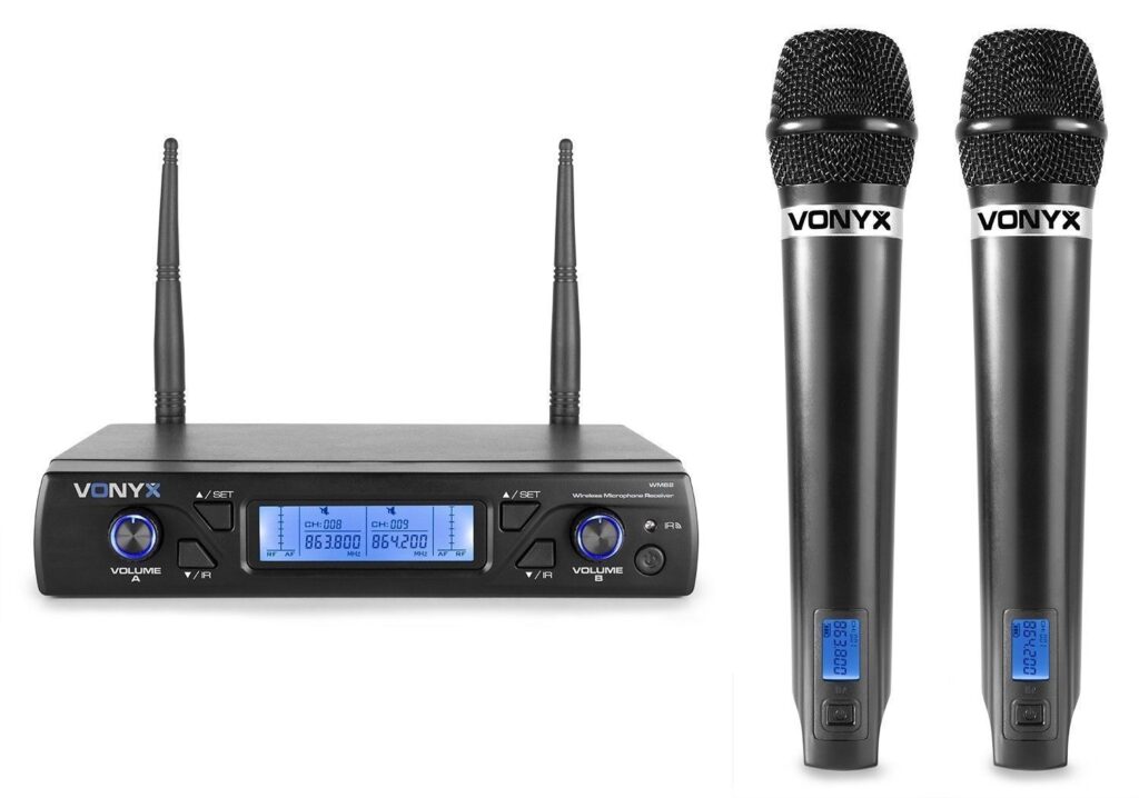 Vonyx WM62 dubbele draadloze microfoon UHF - 16 kanaals ~ Spinze.nl