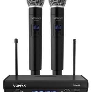 Vonyx WM82 draadloze microfoonset met twee UHF handmicrofoons ~ Spinze.nl