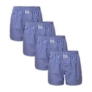 Zaccini 4-pack woven boxershorts - navy ~ Spinze.nl
