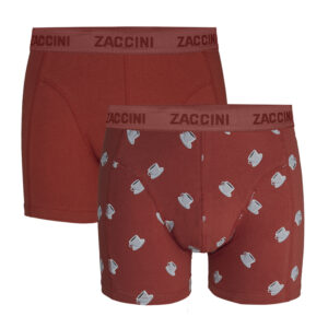 Zaccini Boxershorts Coffee 2-Pack Rood-L ~ Spinze.nl