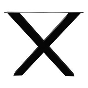 Zwarte X tafelpoot 72 cm met stelvoeten (koker 8 x 8) ~ Spinze.nl