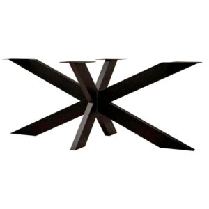 Zwarte stalen matrix tafelpoot hoogte 72 cm en breedte 160 cm (koker 10 x 3) ~ Spinze.nl