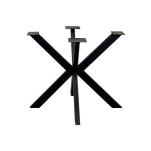 Zwarte stalen matrix tafelpoot hoogte 74 cm en breedte/diepte 80 cm (koker 8 x 4 cm) ~ Spinze.nl