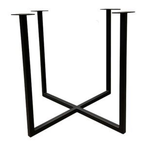 Zwarte vierkanten stalen tafelframe hoogte 72 cm en breedte/diepte 80 cm (koker 3 x 3) ~ Spinze.nl