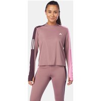 adidas Own the Run Colorblock Long-Sleeve Hardloopshirt Dames Taupe/Lichtroze ~ Spinze.nl