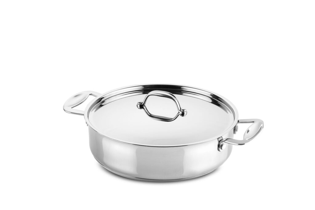 Frying pan 2 handles 26 cm Glamour Stone Stainless Steel ~ Spinze.nl
