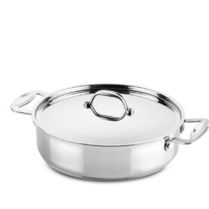 Frying pan 2 handles 26 cm Glamour Stone Stainless Steel ~ Spinze.nl