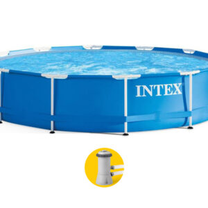 Intex Metal Frame Pool - 366 x 76 cm - met filterpomp ~ Spinze.nl