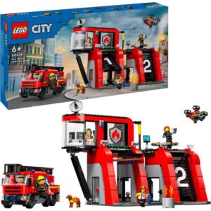 LEGO City - Brandweerkazerne en brandweerauto constructiespeelgoed 60414 ~ Spinze.nl
