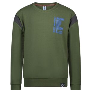 B.Nosy Jongens sweater - Ravi - Militairy groen ~ Spinze.nl