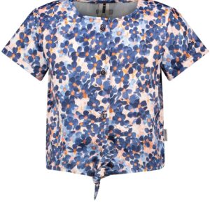 B.Nosy Meisjes blouse met knoop - Floral AOP ~ Spinze.nl