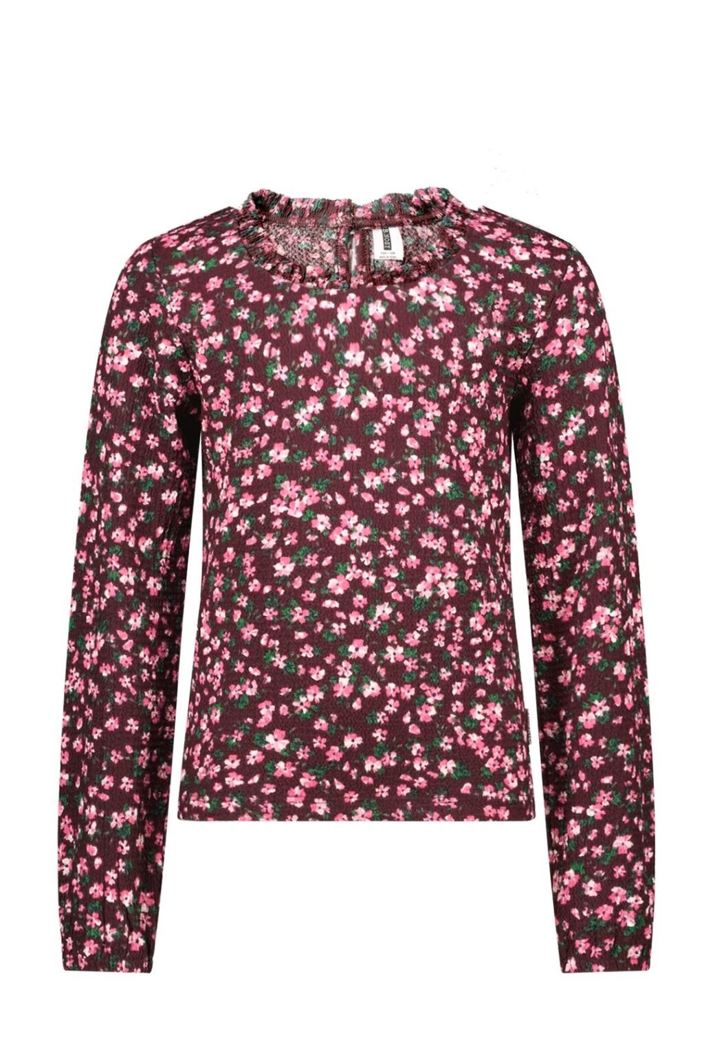 B.Nosy Meisjes blouse roze bloemenprint - Evi - Active paisley ~ Spinze.nl