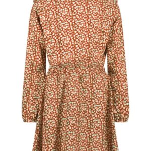 B.Nosy Meisjes jurk bloemenprint bruin - Bibi - Floral beyond AOP ~ Spinze.nl