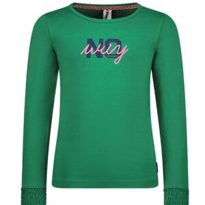 B.Nosy Meisjes shirt - Elaine - Emerald groen ~ Spinze.nl