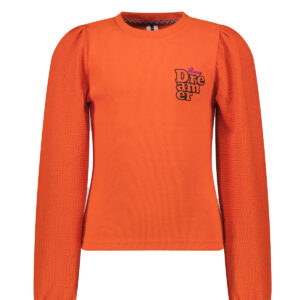 B.Nosy Meisjes shirt - Grace - Oranje glo ~ Spinze.nl