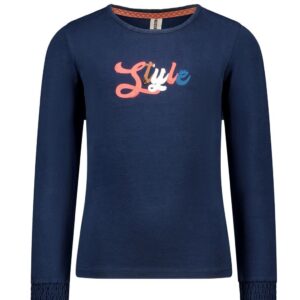 B.Nosy Meisjes shirt - Vaya - Navy blauw ~ Spinze.nl