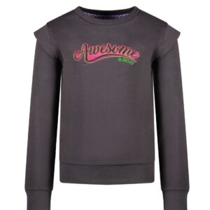 B.Nosy Meisjes sweater grijs - Annemijn - Antraciet ~ Spinze.nl