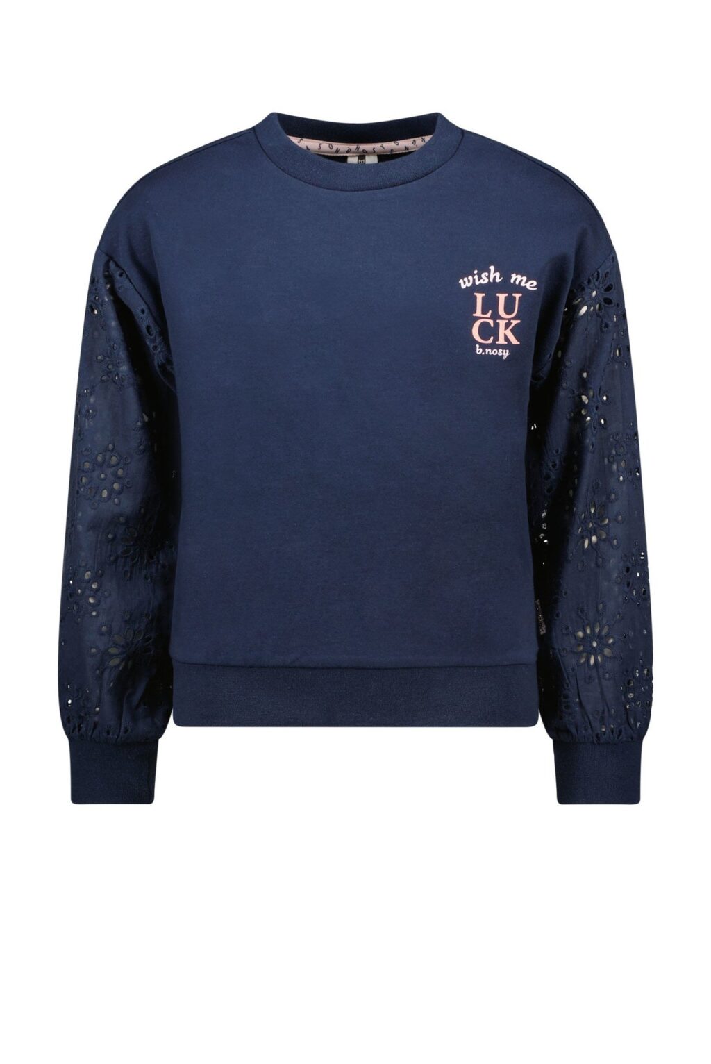 B.Nosy Meisjes sweater kant - Navy blauw ~ Spinze.nl