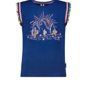 B.Nosy Meisjes t-shirt - Lake blauw ~ Spinze.nl