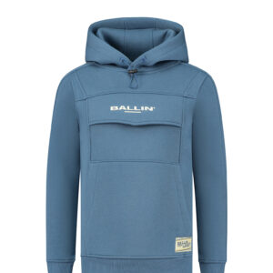 Ballin Jongens hoodie met logo - Midden blauw ~ Spinze.nl