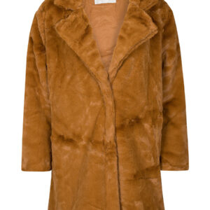 Coat Fake Fur Camel ~ Spinze.nl