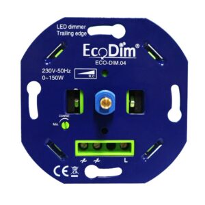 Ecodim LED dimmer - 0-150 Watt - Druk-/Draaiknop - Fase afsnijding - Inbouw - ECO-DIM.04 ~ Spinze.nl