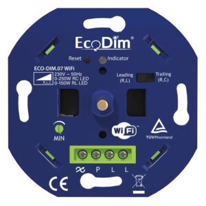 Ecodim Smart LED WiFi dimmer - 0-250 Watt - Druk-/Draaiknop - Fase afsnijding en aansnijding - Tuya based - ECO-DIM.07 ~ Spinze.nl