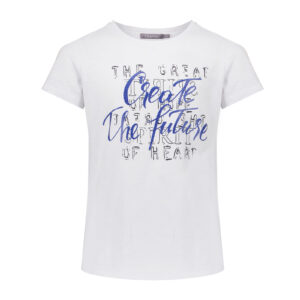 Geisha Meisjes t-shirt - Wit / Marine blauw ~ Spinze.nl