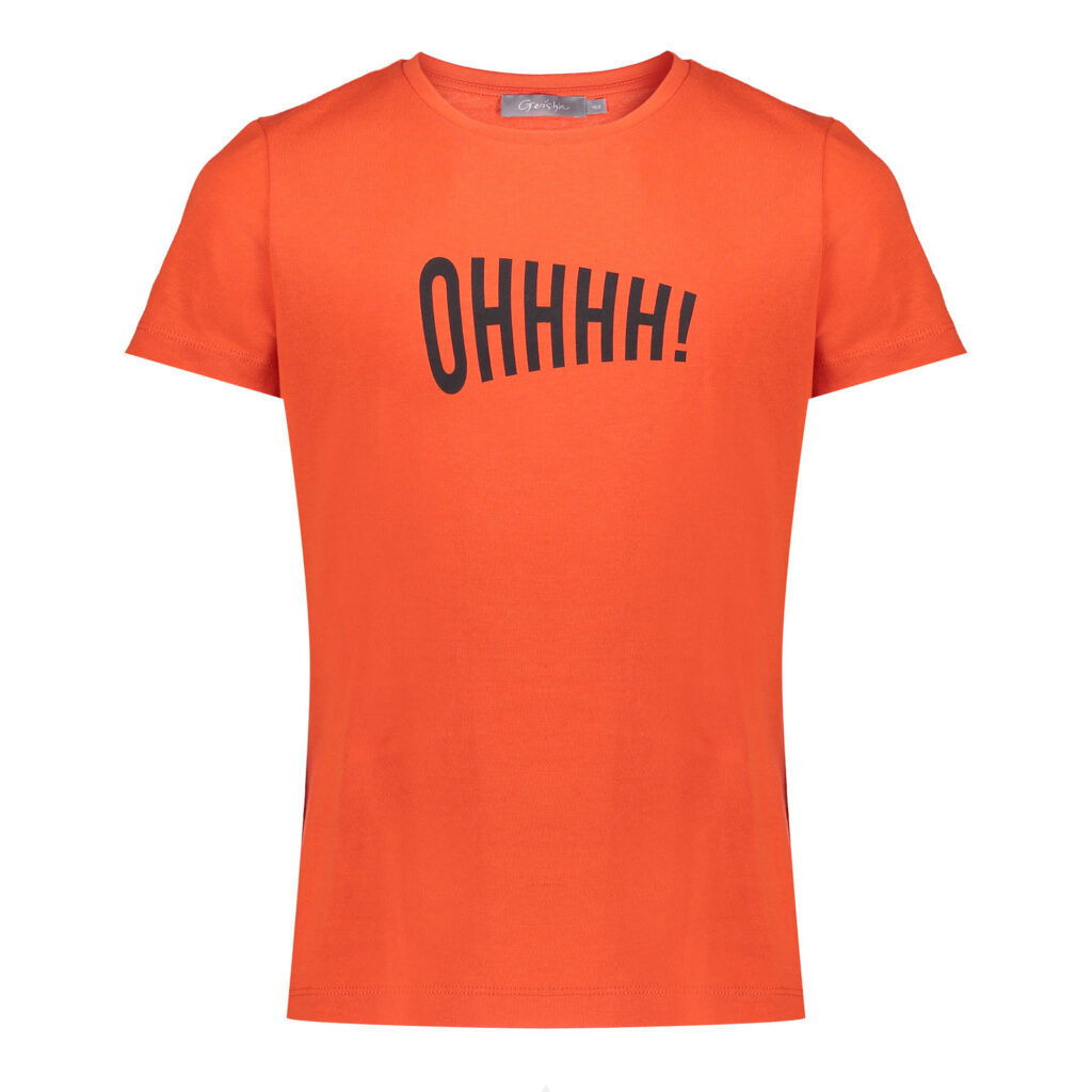 Geisha Meisjes t-shirt 'ohhhh!' - Koraal ~ Spinze.nl