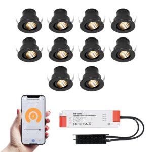 HOFTRONIC SMART 10x Medina zwarte Smart LED Inbouwspots complete set - Wifi & Bluetooth - 12V - 3 Watt - 2700K warm wit ~ Spinze.nl