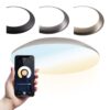 HOFTRONIC SMART LED Bulkhead 30 cm - Plafondlamp - WiFi + Bluetooth - 18W 1800 Lumen - Lichtkleur instelbaar - Dimbaar - IK10 - Chroom - IP65 Waterdicht ~ Spinze.nl