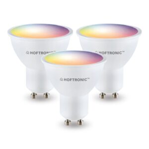 HOFTRONIC SMART Set van 3 GU10 120° SMART LED Lampen RGBWW Wifi+Bluetooth 5.5 Watt 400lm Dimbaar via App ~ Spinze.nl