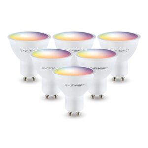 HOFTRONIC SMART Set van 6 GU10 38° Smart Home Lampen RGBWW Wifi+BLE 5.5 Watt 345lm Dimbaar ~ Spinze.nl