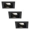 HOFTRONIC™ 3x Durham dimbare LED inbouwspots - Kantelbaar - Vierkant - Verzonken - Zwart - 5W - GU10 - Plafondspots - 4000K neutraal licht - IP20 ~ Spinze.nl