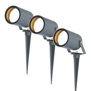 HOFTRONIC™ 3x Spikey dimbare LED prikspot aluminium antraciet excl. GU10 spot IP65 waterdicht 3 jaar garantie ~ Spinze.nl