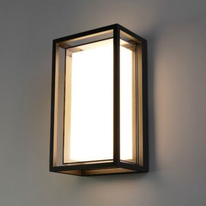 HOFTRONIC™ Brandon LED wandlamp - 12 Watt - 3000K warm wit - IP54 waterdicht - Zwart - Wandverlichting voor binnen en buiten - Modern ~ Spinze.nl