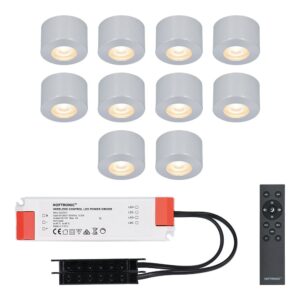 HOFTRONIC™ Complete set 10x3W dimbare LED in/opbouwspots Navarra IP44 ~ Spinze.nl