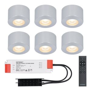 HOFTRONIC™ Complete set 6x3W dimbare LED in/opbouwspots Navarra IP44 ~ Spinze.nl