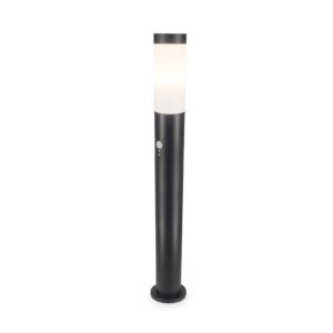 HOFTRONIC™ Dally LED Sokkellamp Zwart L - Bewegingssensor - Schemerschakelaar - E27 fitting - IP44 Waterdicht - 110 cm - tuinverlichting - padverlichting ~ Spinze.nl