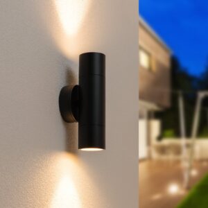 HOFTRONIC™ Dax LED dimbare wandlamp - Tweezijdig Up & Down - excl. 2x GU10 spots - IP65 voor binnen- en buitengebruik - Zwart ~ Spinze.nl