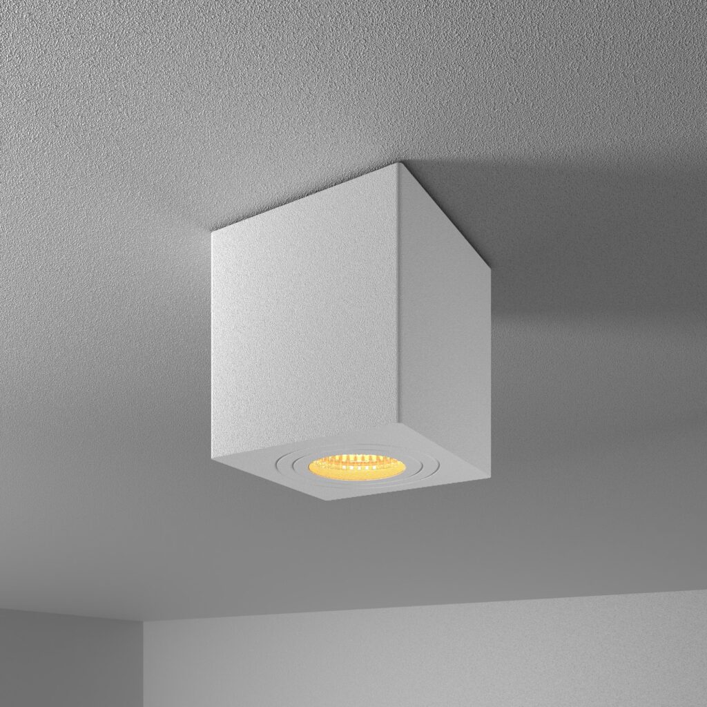 HOFTRONIC™ Gibbon LED opbouw plafondspot - Vierkant - IP65 waterdicht - 2700K Warm wit lichtkleur GU10 - Plafondlamp geschikt voor badkamer - Wit ~ Spinze.nl