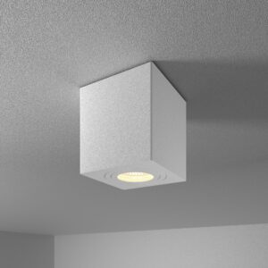 HOFTRONIC™ Gibbon LED opbouw plafondspot - Vierkant - IP65 waterdicht - 4000K Neutraal wit lichtkleur GU10 - Plafondlamp geschikt voor badkamer - Wit ~ Spinze.nl