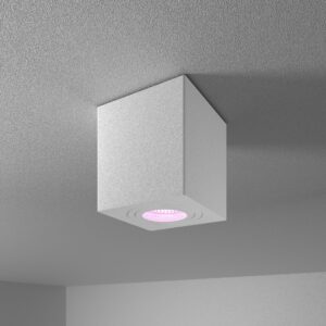 HOFTRONIC™ Gibbon Smart LED opbouw plafondspot - Vierkant - IP65 waterdicht - RGBWW Smart GU10 - WiFi & Bluetooth - Plafondlamp geschikt voor badkamer - Wit ~ Spinze.nl