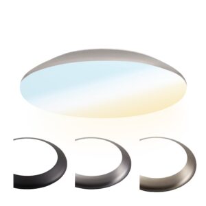 HOFTRONIC™ LED Bulkhead 30 cm - Plafondlamp - 18W 2100 Lumen - CCT lichtkleur instelbaar - IK10 - Chroom - IP65 Waterdicht ~ Spinze.nl