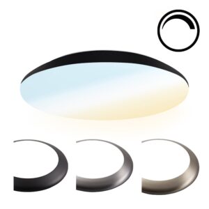 HOFTRONIC™ LED Bulkhead 30 cm - Plafondlamp - Wandarmatuur - 18W 2100 Lumen Dimbaar - CCT lichtkleur instelbaar - IK10 - Zwart - IP65 Waterdicht ~ Spinze.nl